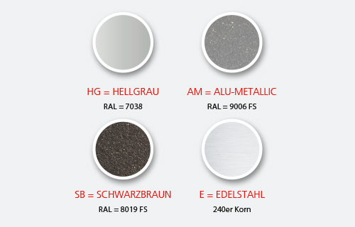 Vier verschiedene Farben